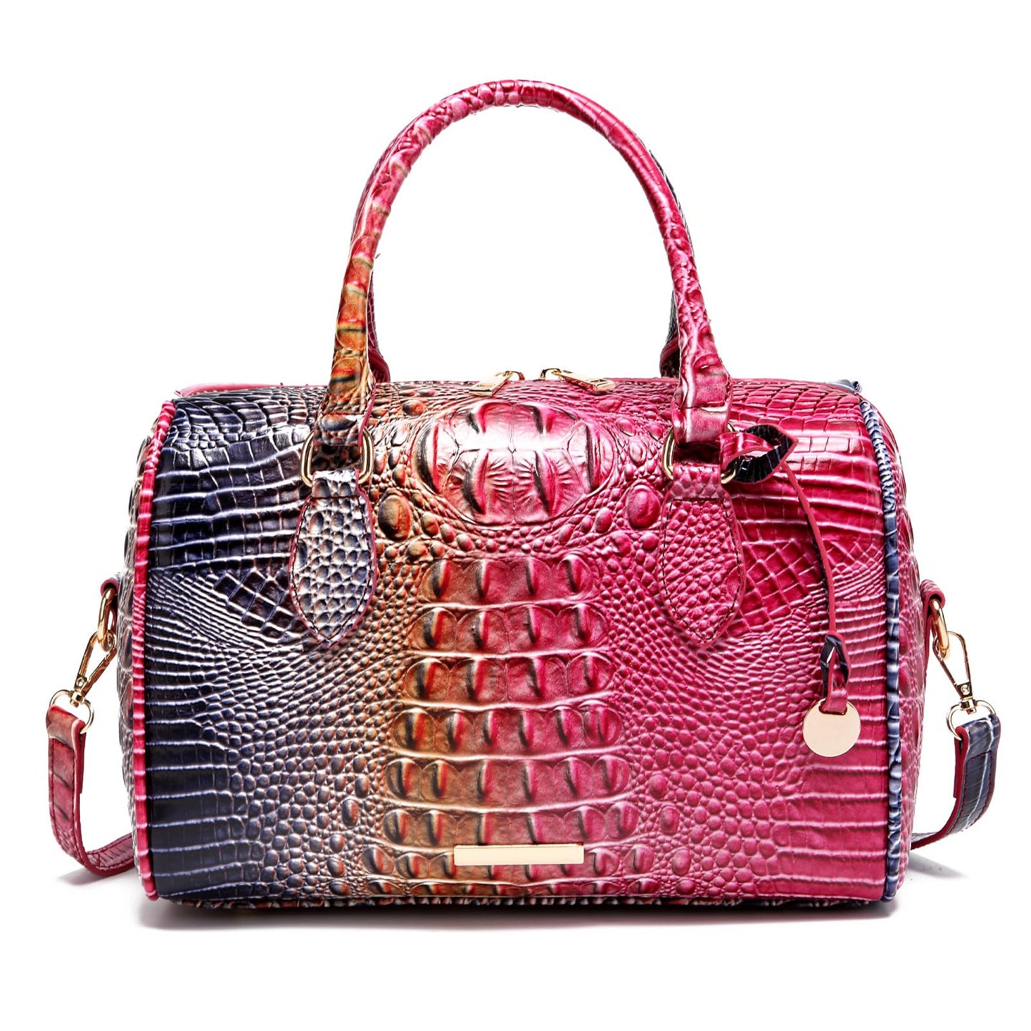 Top-Handle Crocodile Purses For Women Crossbody Leather Bags Trendy Large Capacity Tote with Shoulder Strap