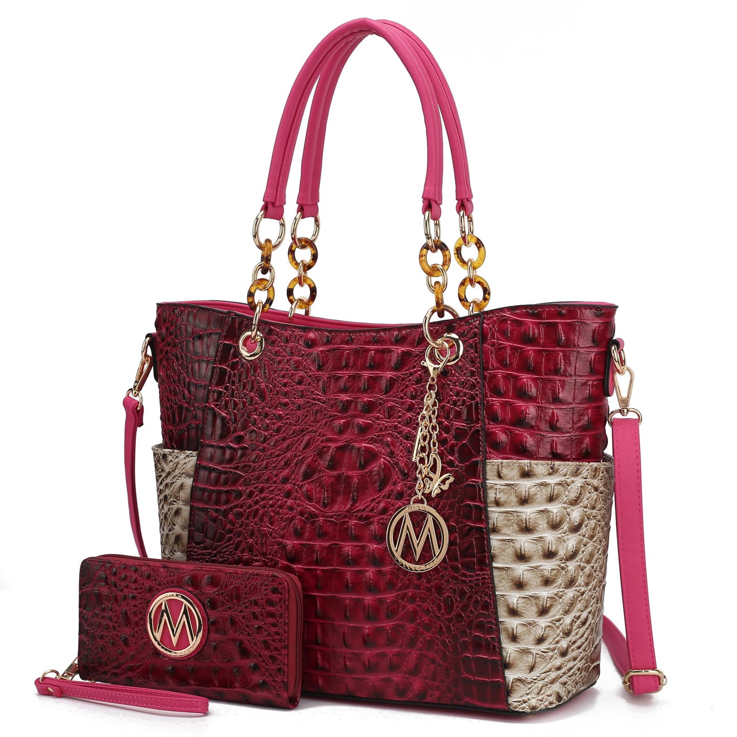 MKF Collection Tote Bag for Women, Handbag Set with Wallet-Top-Handle- Vegan Leather Purse
