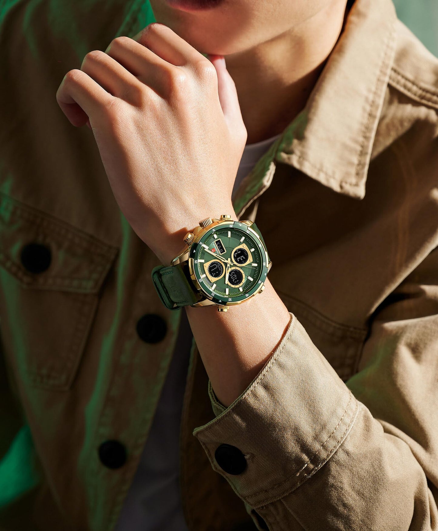 Watches for Men Analog Quartz Waterproof Sport Men’s Watch Tonneau Chronograph Luminous Fashionable Unique Casual Watch with Silicone Strap