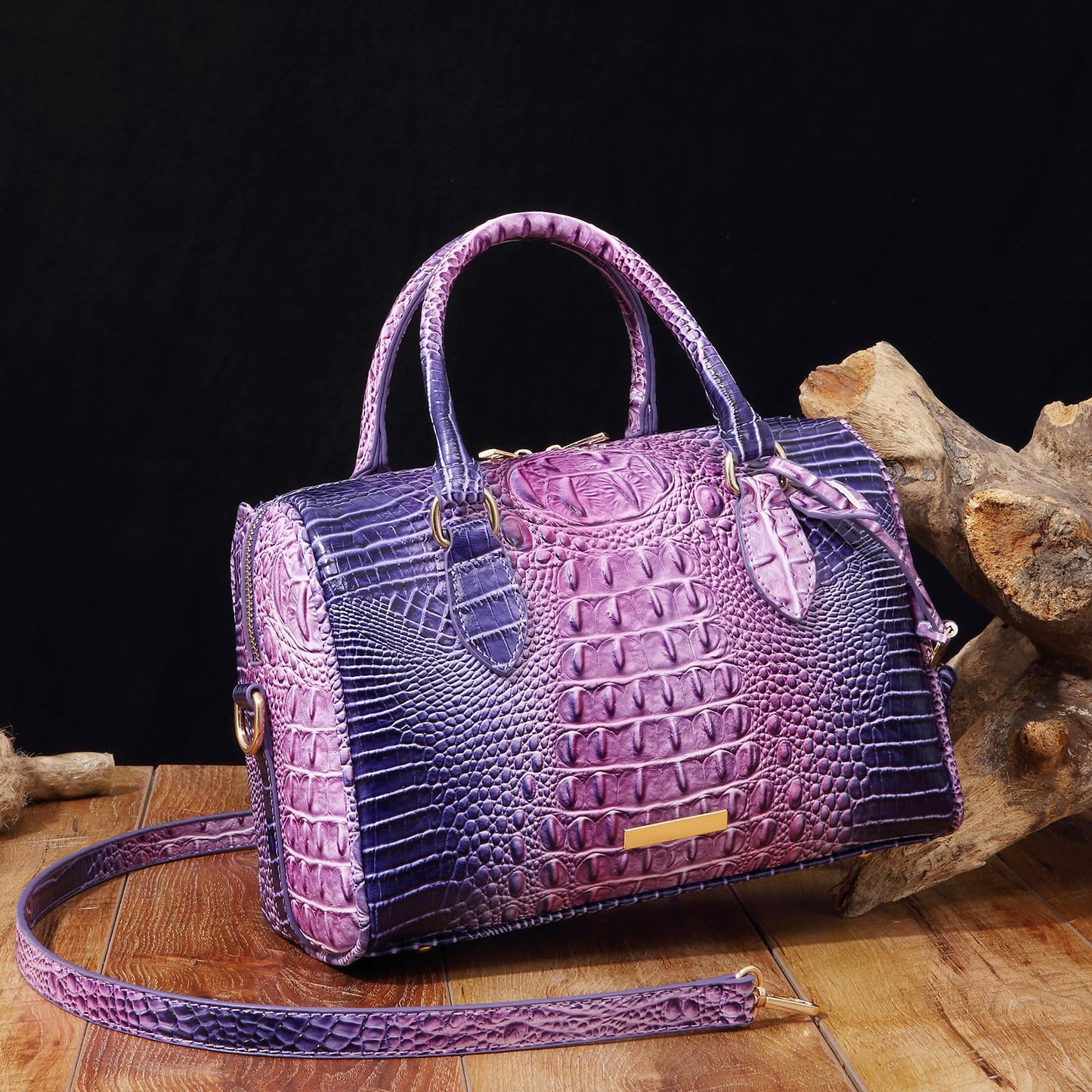 Top-Handle Crocodile Purses For Women Crossbody Leather Bags Trendy Large Capacity Tote with Shoulder Strap