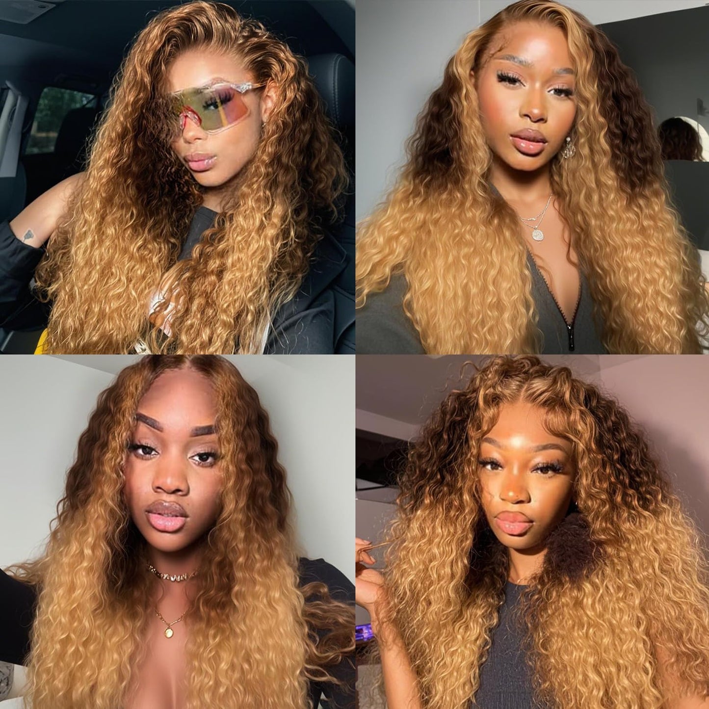 MEGOOD 200% Density Reddish Brown Deep Wave Lace Front Wigs Human Hair 13x4 HD Transparent Curly Human Hair Wig Pre Plucked 13X4 Ginger Wig Human Hair Glueless Colored Wigs With Baby Hair 18inch