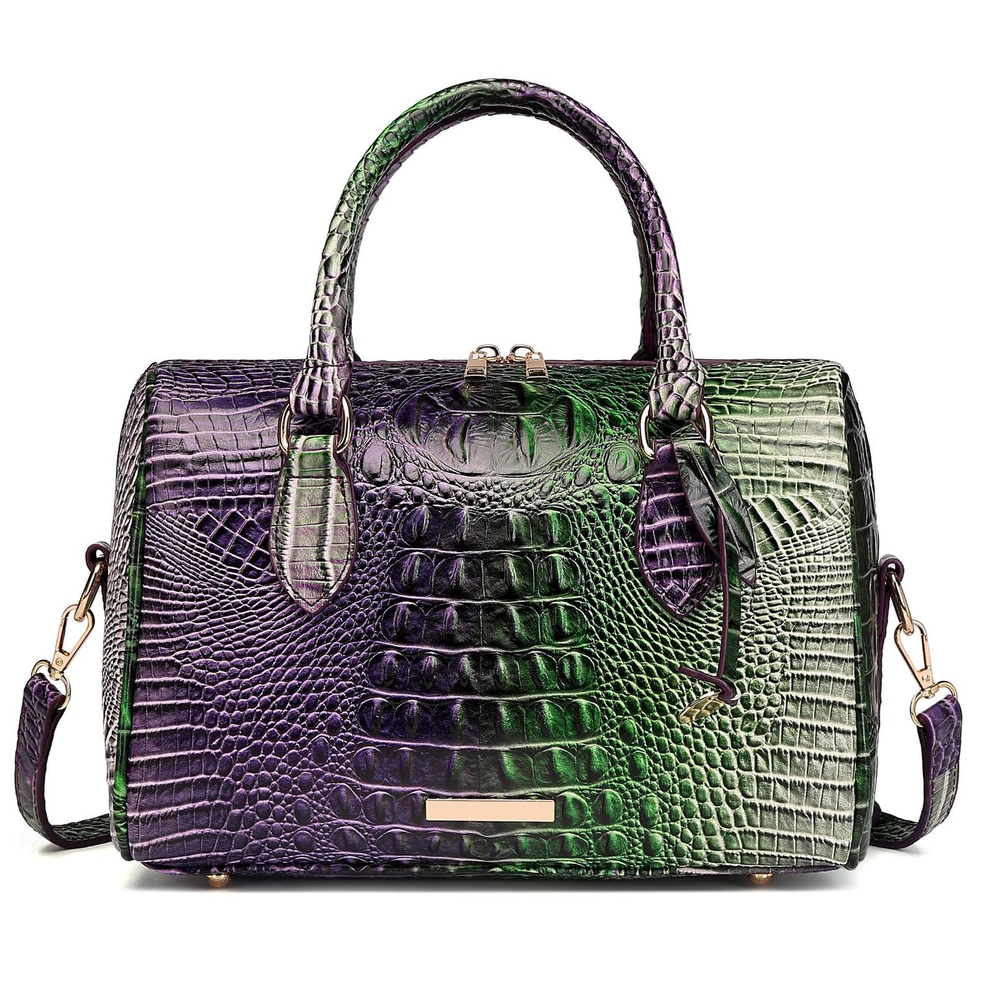 Top-Handle Crocodile Purses For Women Crossbody Leather Bags Trendy Large Capacity Tote with Shoulder Strap