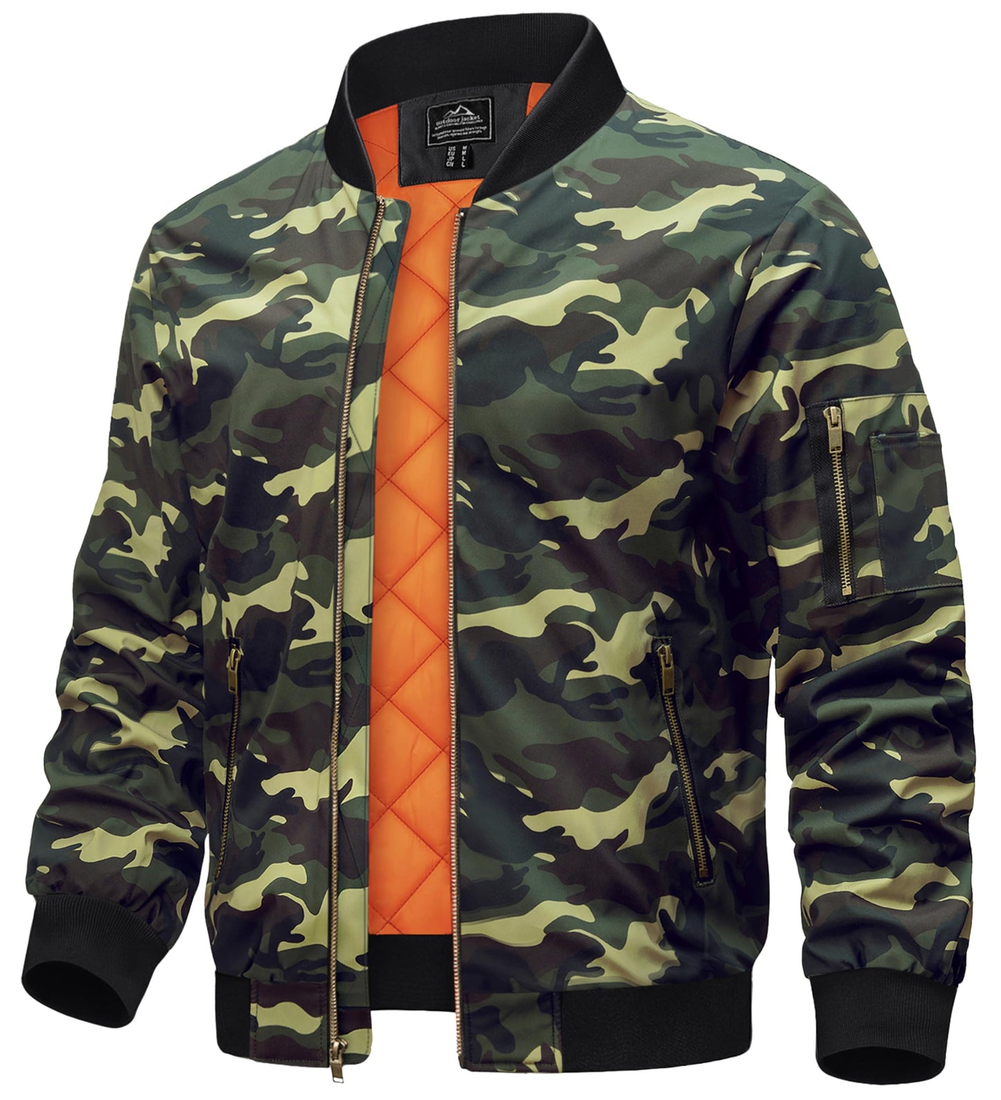 TACVASEN Men's Jackets-Bomber Jacket Fall Winter Warm Windbreaker Full Zip Casual Padded Coats