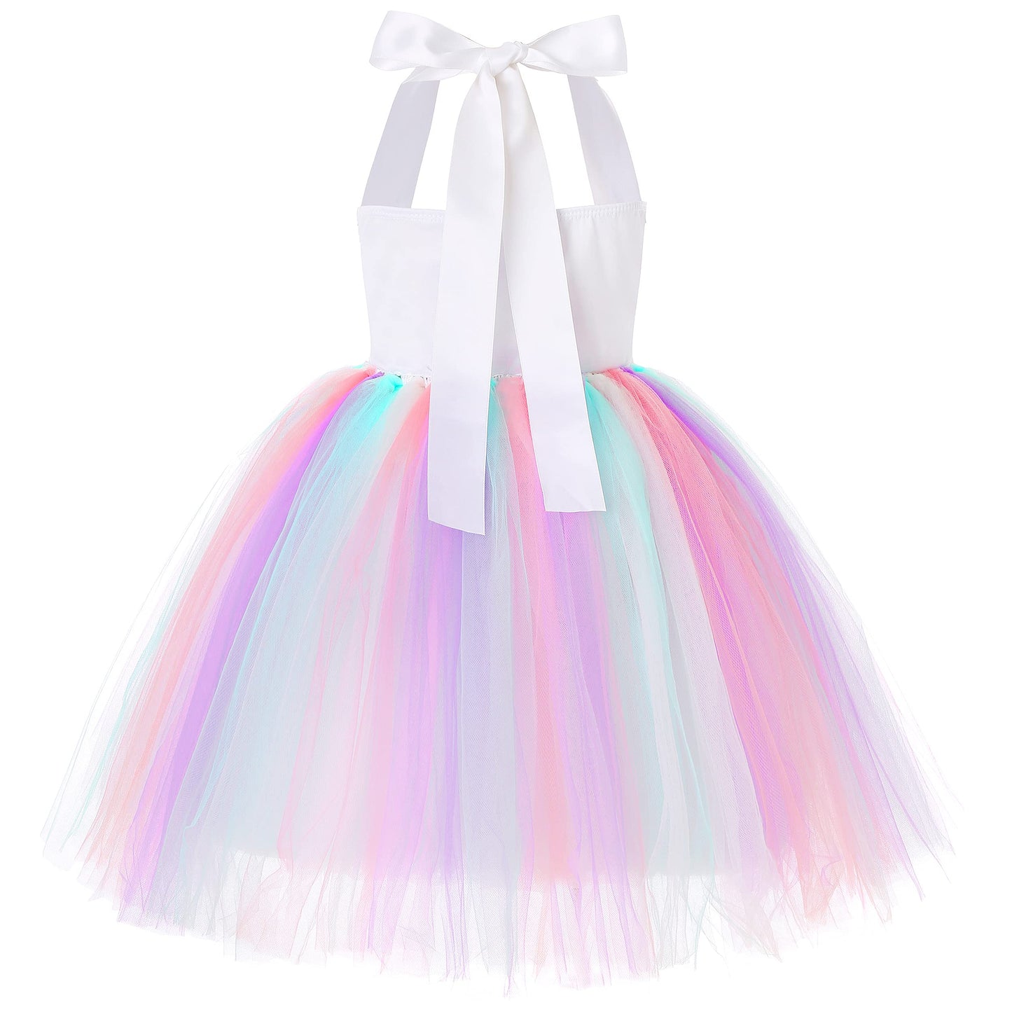 Soyoekbt Girls Unicorn Costume LED Light Up Unicorn Dress Birthday Party Princess Dress for Halloween Party