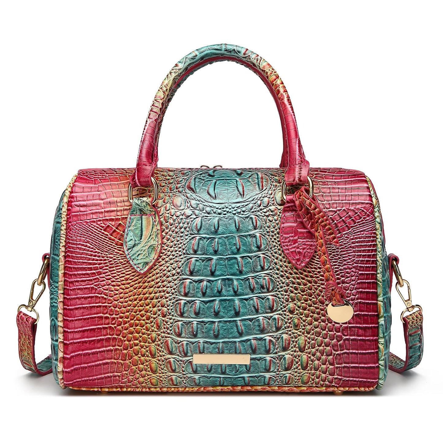 Top-Handle Crocodile Purses For Women Crossbody Leather Bags Trendy Large Capacity Tote with Shoulder Strap
