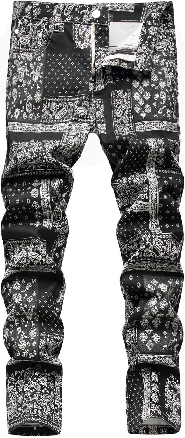Men's Casual Stylish Straight Slim Fit Jeans Young Hiphop Skinny Denim Pants
