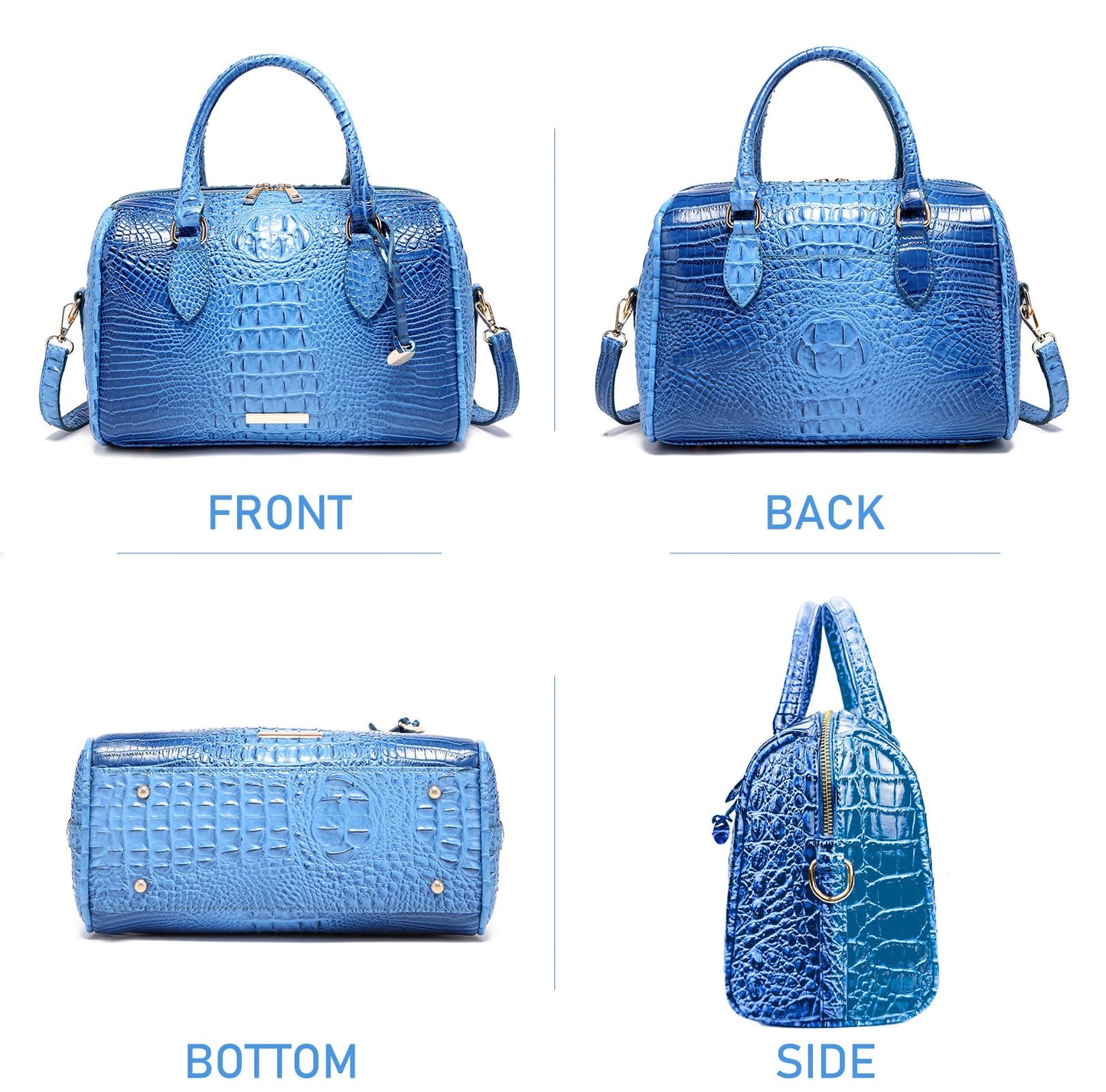 Top-Handle Crocodile Purses For Women Crossbody Leather Bags Trendy Large Capacity Tote with Shoulder Strap
