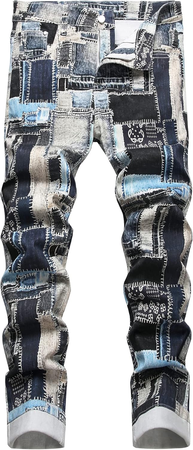 Men's Casual Stylish Straight Slim Fit Jeans Young Hiphop Skinny Denim Pants