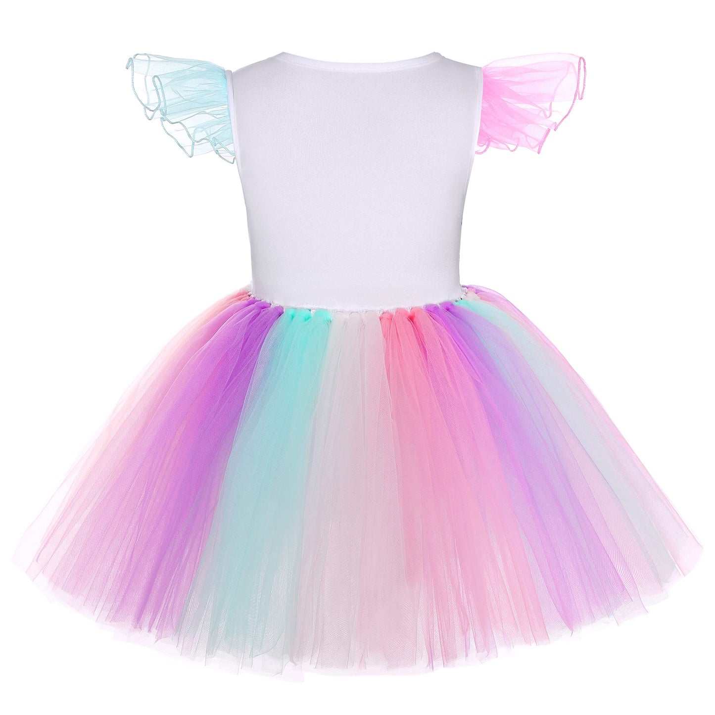 Soyoekbt Girls Unicorn Costume LED Light Up Unicorn Dress Birthday Party Princess Dress for Halloween Party