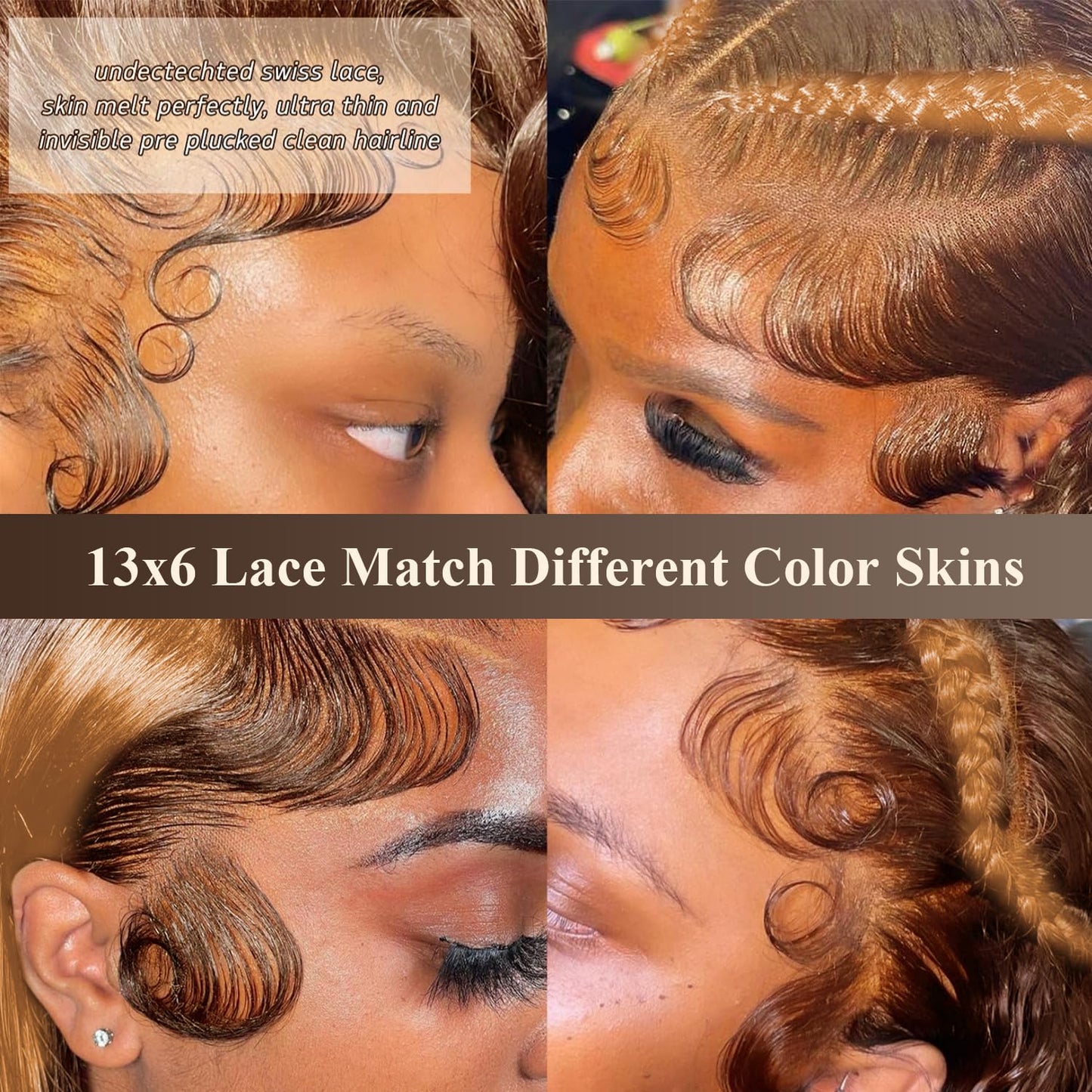 MEGOOD 200% Density Reddish Brown Deep Wave Lace Front Wigs Human Hair 13x4 HD Transparent Curly Human Hair Wig Pre Plucked 13X4 Ginger Wig Human Hair Glueless Colored Wigs With Baby Hair 18inch