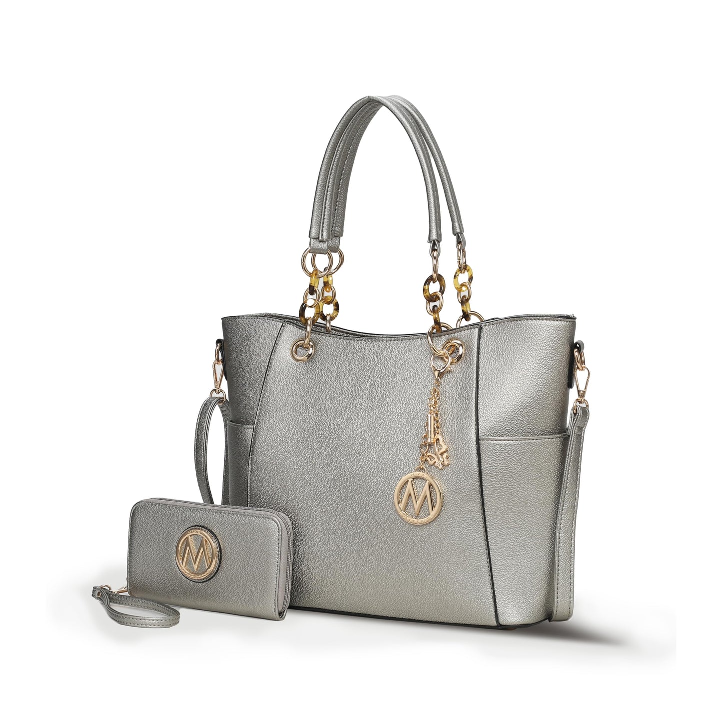 MKF Collection Tote Bag for Women, Handbag Set with Wallet-Top-Handle- Vegan Leather Purse