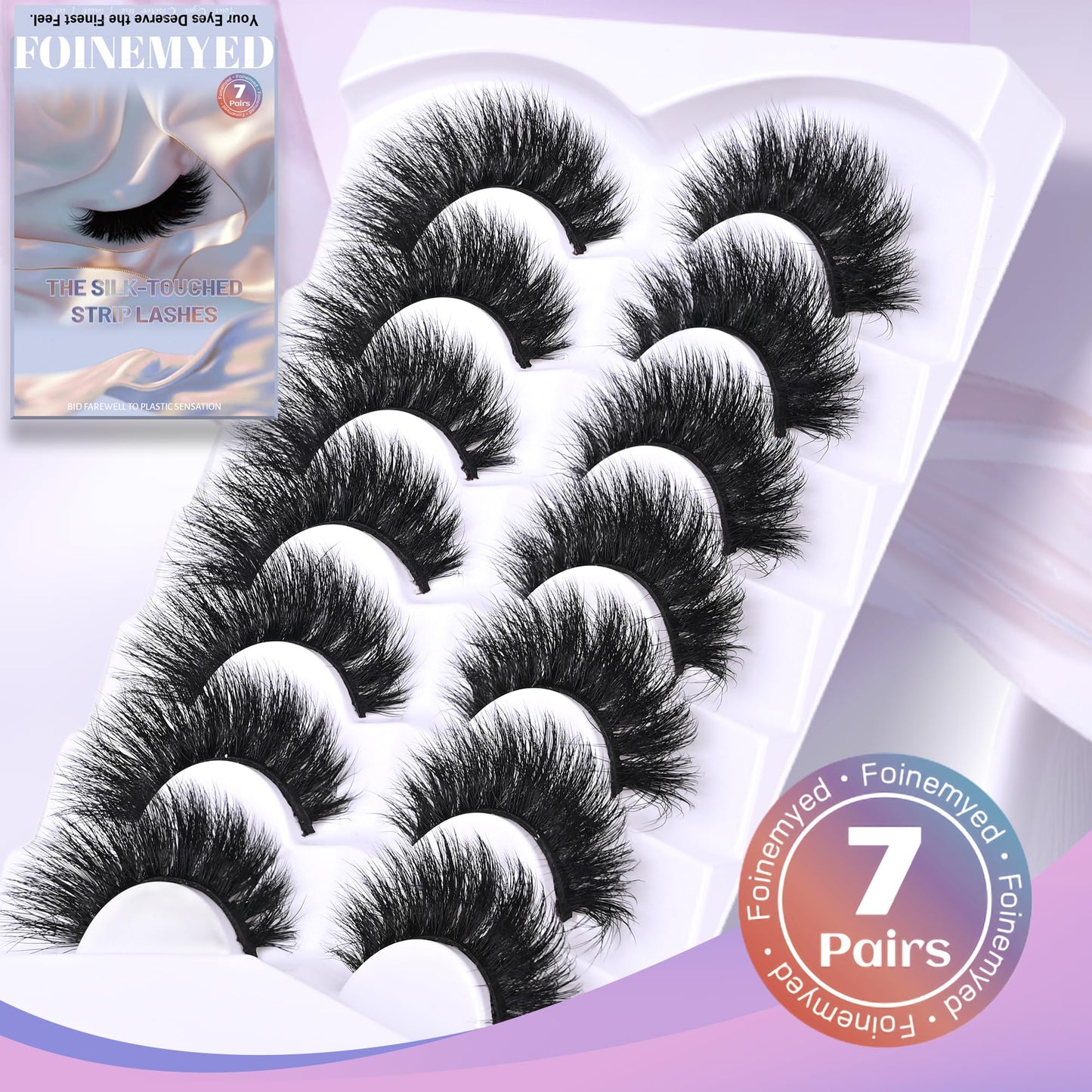 Mink Lashes Strip Eyelashes Volume False Eyelashes that Look Like Extensions Glamour Wispy Curly Fake Lashes 5 Pairs Pack