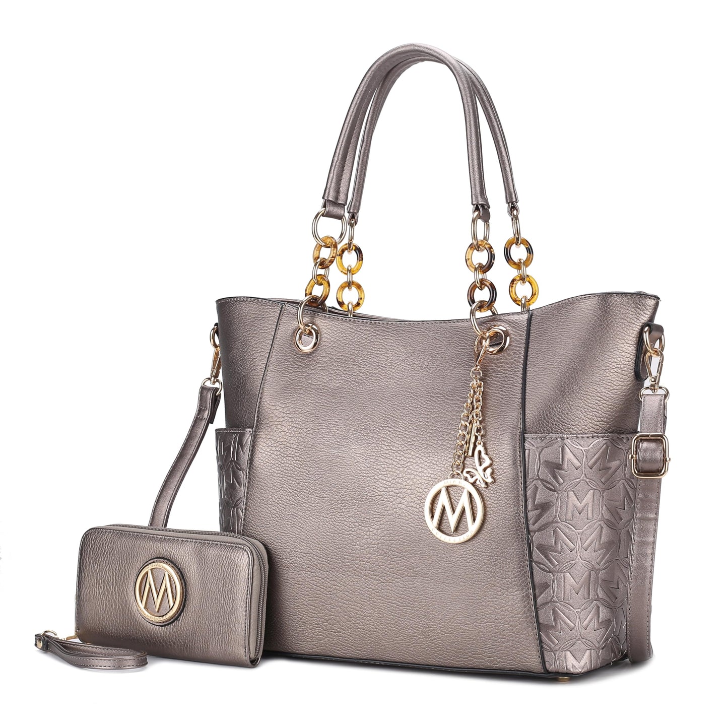 MKF Collection Tote Bag for Women, Handbag Set with Wallet-Top-Handle- Vegan Leather Purse