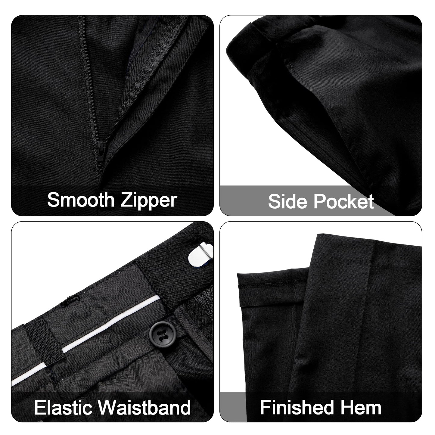 MAGE MALE Mens 3 Piece Suits Slim Fit Tuxedo Suit Set Soild Prom Wedding Suits One Button Blazer Vest Pants Set with Bow Tie