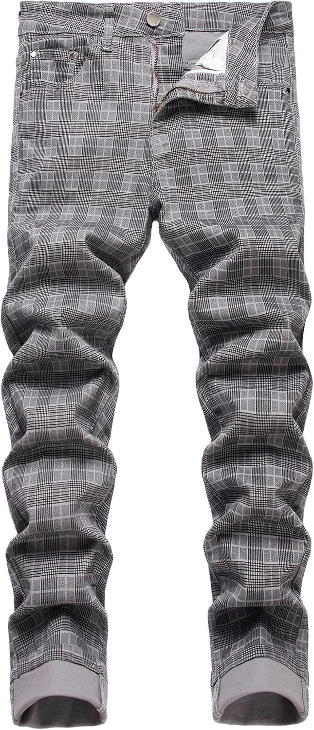 JUNBAOSS Men's Slim Fit Jeans Stretch Ripped Skinny Jeans for Men, Fashion Straight Leg Comfort Flex Waist Casual Pants