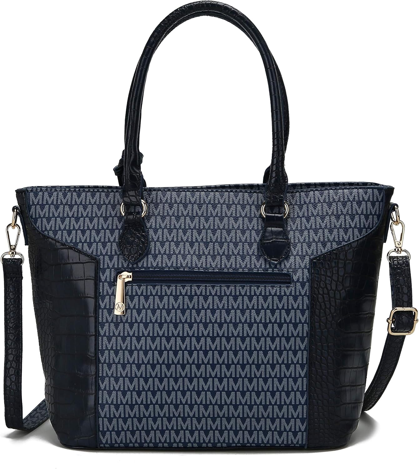 MKF Collection Shoulder Bag for Women, Crossbody Purse & Wristlet: PU Leather Satchel Pocketbook 3 PCs Handbag Set