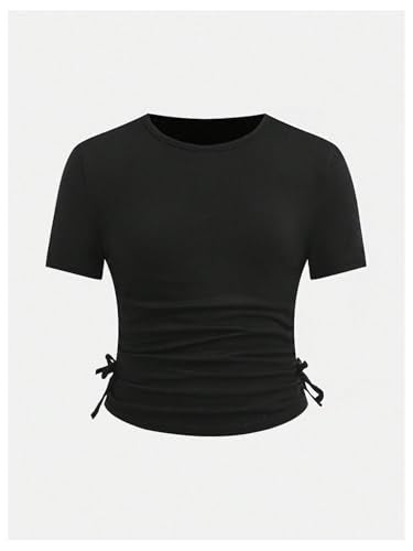 SOLY HUX Girl's 2 Piece Summer Outfits Cute Graphic Print Short Sleeve Tee Tops and Flare Leg Pants Set