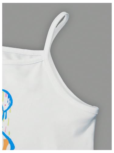 SOLY HUX Girl's Graphic 3 Piece Outfits Sheer Crop Tee and Cami Top with Jeans Pants Set