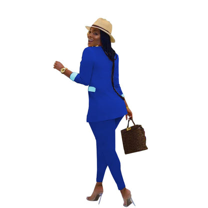 Womens Sexy 2 Pieces Graffiti Print Blazer Suit Pants Set Nightclub Tracksuit Outfit Set