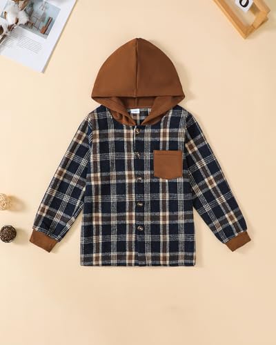 Boys Clothes Fall Winter Outfits, Toddler Boy Sweatsuit Plaid Hoodie Pants Clothing Set For Kids Boys Size 5-12 Years
