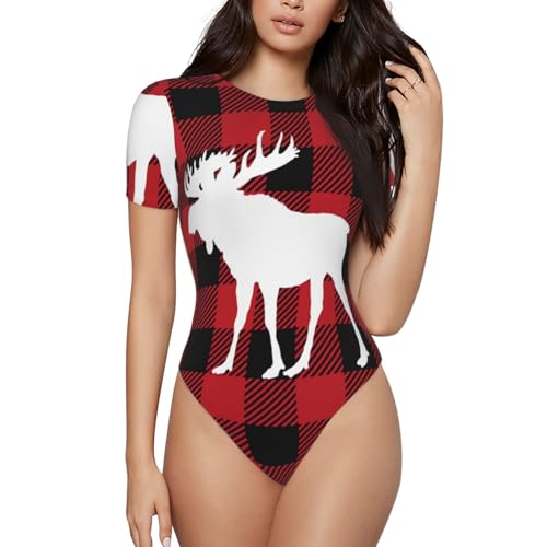 Serape Rainbow Stripes Mexican Pattern Women’s Short Sleeve Bodysuit Round Neck Onesie Stretchy One-Piece Jumpsuit