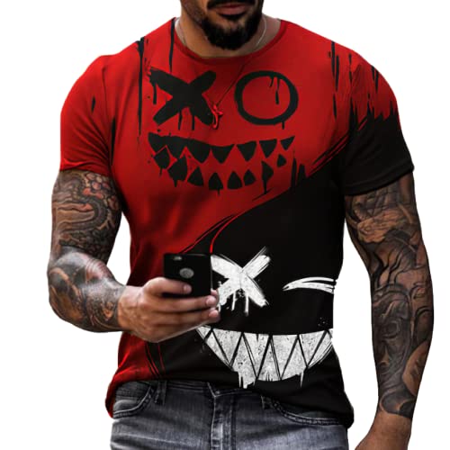Men's Muscle Fitness Short Sleeve Printed Personalized Fashion Sweatshirt Fashionable T-Shirt