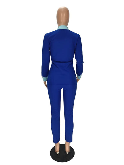 Womens Sexy 2 Pieces Graffiti Print Blazer Suit Pants Set Nightclub Tracksuit Outfit Set