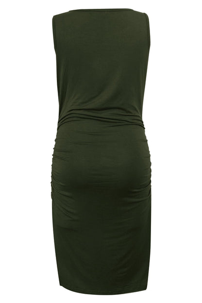 Smallshow Women's Sleeveless Maternity Dress Ruched Pregnancy Clothes