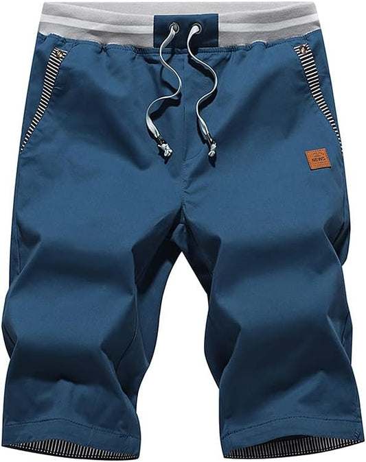 Tansozer Men's Shorts Casual Classic Fit Drawstring Summer Beach Shorts with Elastic Waist and Pockets