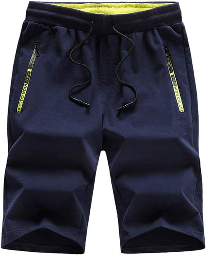 Big Boy's Casual Shorts Summer Cotton Classic Fit Drawstring Elastic Waist Beach Shorts with Pockets