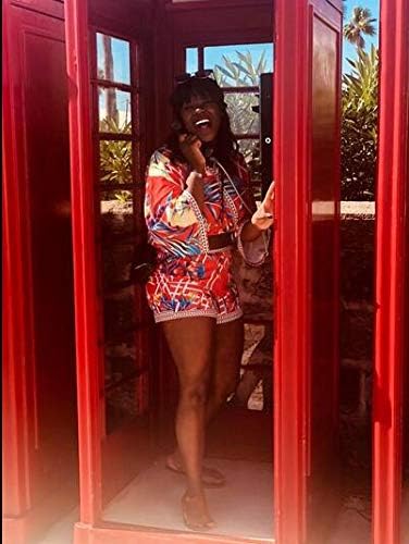 Sexy Two Piece Shorts Set - African Floral Jumpsuits Rompers Vacation Club Outfit