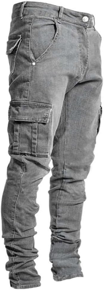 Men's Casual Stylish Straight Slim Fit Jeans Young Hiphop Skinny Denim Pants