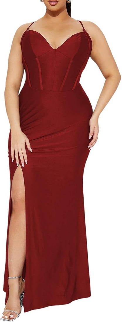 Women's Classic Bodycon Wedding Guest Dress Formal Cocktail Party Evening Gown