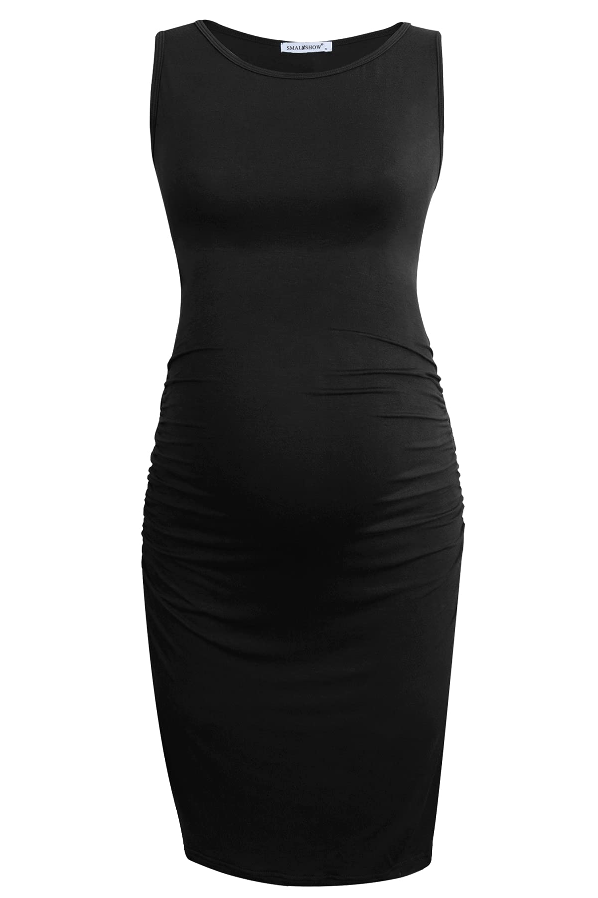 Smallshow Women's Sleeveless Maternity Dress Ruched Pregnancy Clothes
