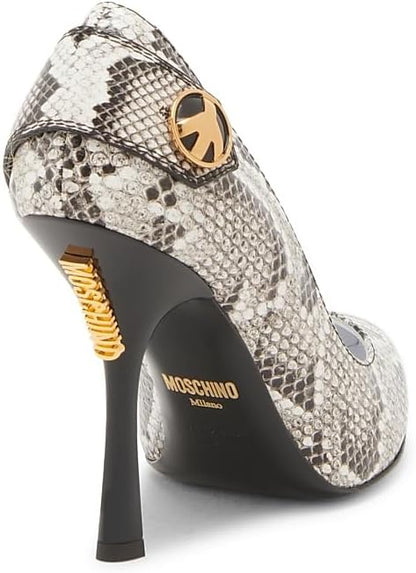 Peace Button 100MM Leather Pumps