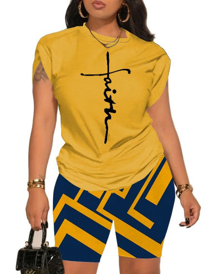 PINSV Women 2 Piece Outfits Summer Sweatsuits Biker Short Workout Jogger Sets