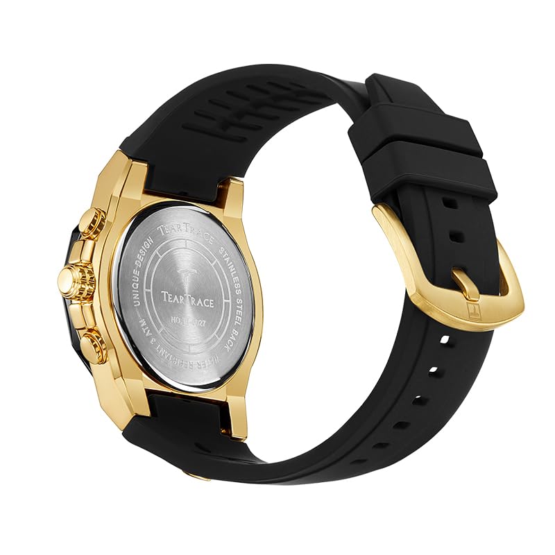 Watches for Men Analog Quartz Waterproof Sport Men’s Watch Tonneau Chronograph Luminous Fashionable Unique Casual Watch with Silicone Strap