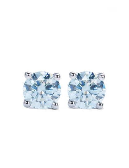 IMOLOVE Moissanite Stud Earrings for Women in Sterling Silver Hypoallergenic 1-3CT D Color Round Cut Moissante Earrings
