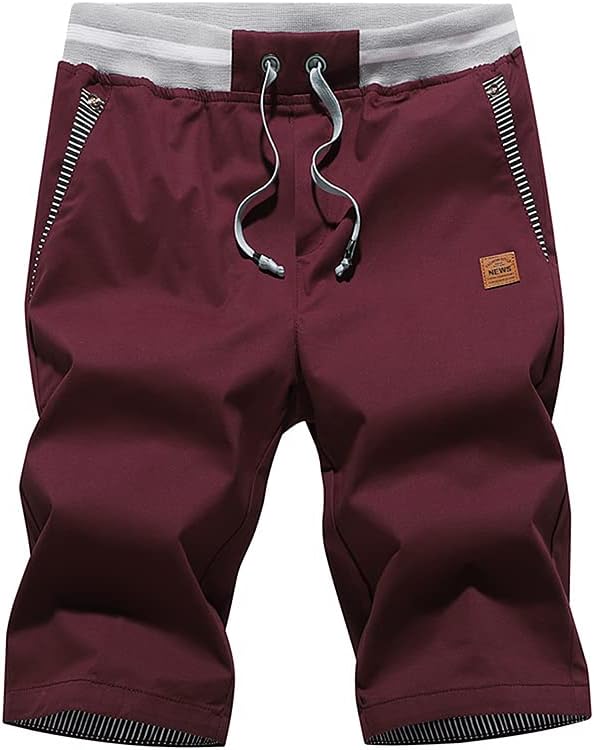 Tansozer Men's Shorts Casual Classic Fit Drawstring Summer Beach Shorts with Elastic Waist and Pockets