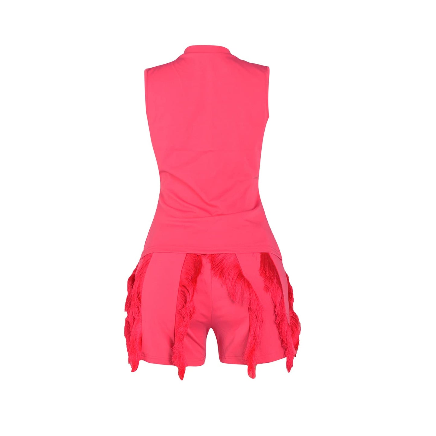 Elainone Two Piece Outfits for Women Sexy Bodycon Sleeveless Tops Drawstring Waist Shorts Sets