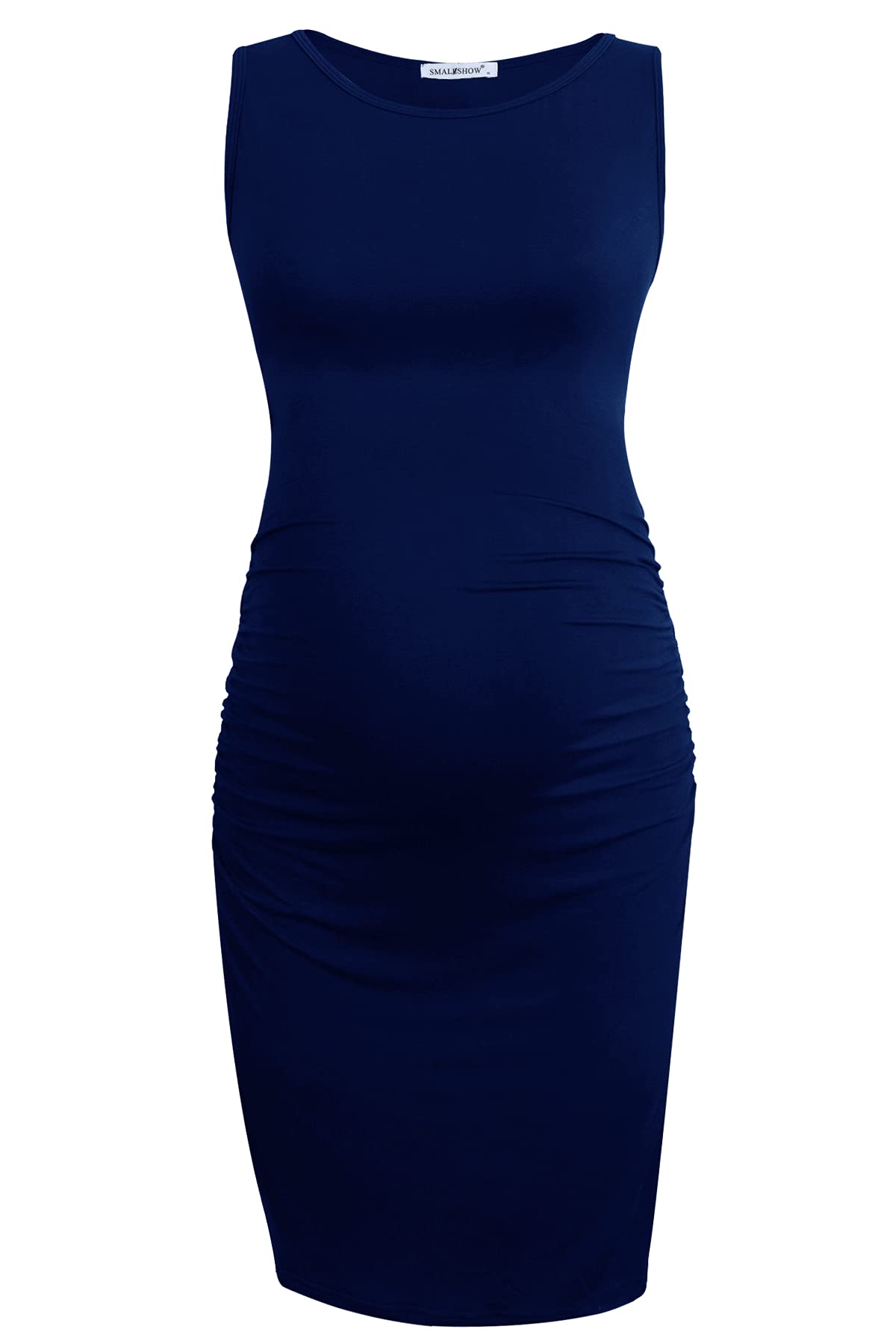 Smallshow Women's Sleeveless Maternity Dress Ruched Pregnancy Clothes