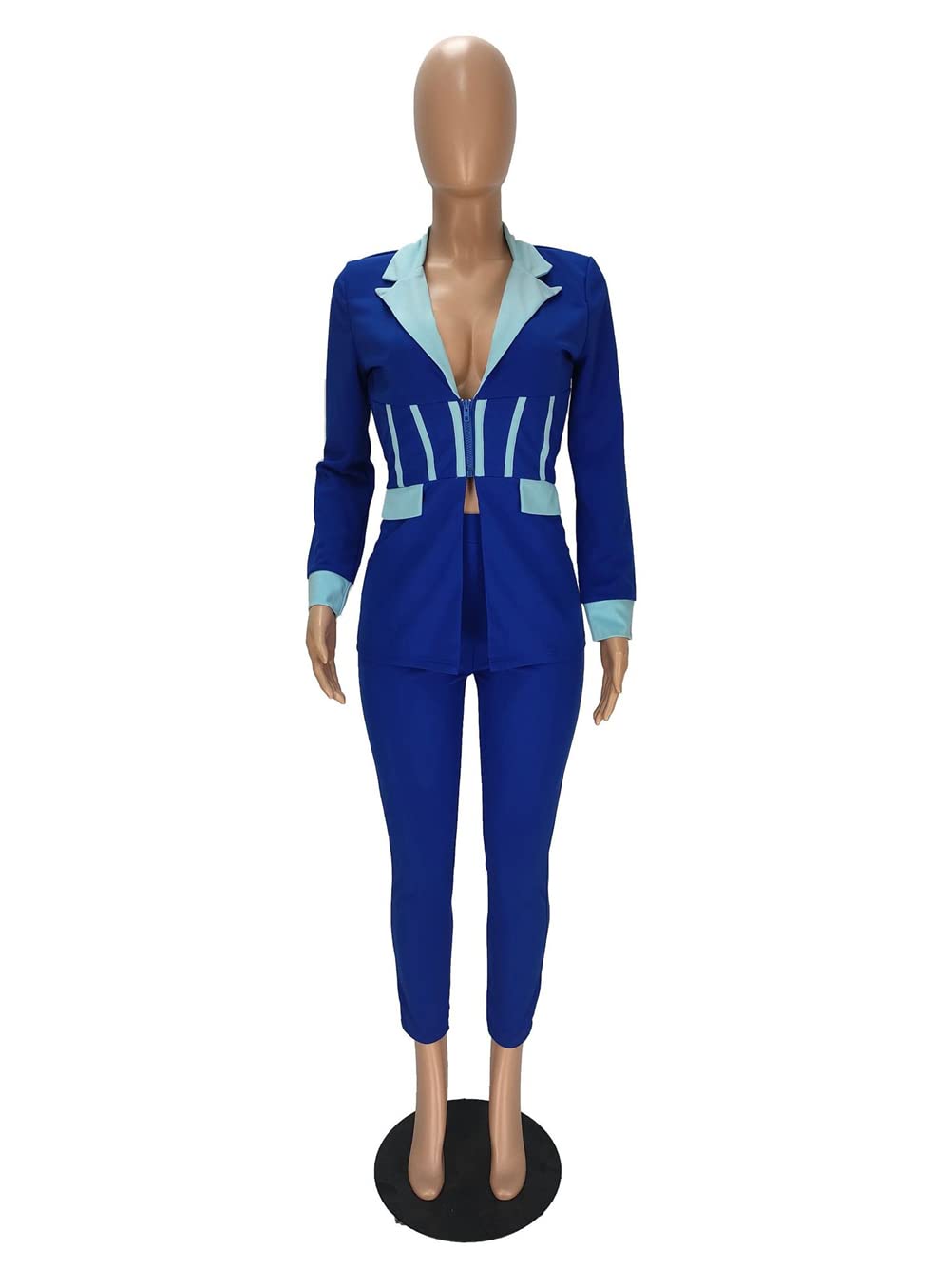 Womens Sexy 2 Pieces Graffiti Print Blazer Suit Pants Set Nightclub Tracksuit Outfit Set