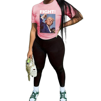 TOPONSKY Women Two Piece Workout Outfits Biker Short-Sleeve Long-Pant Sets