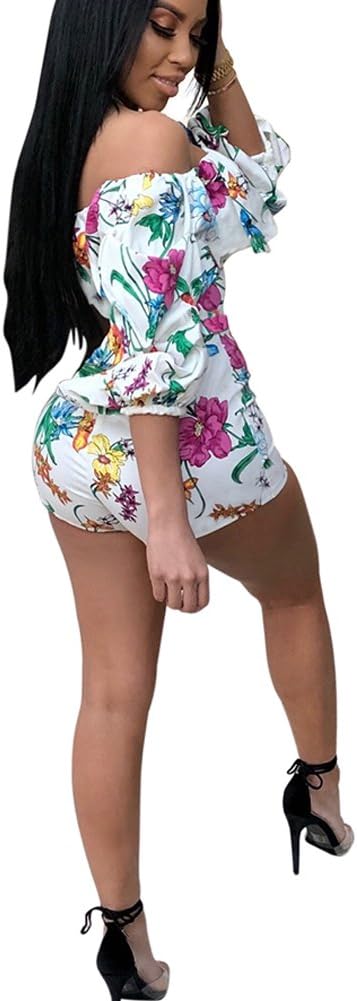 Sexy Two Piece Shorts Set - African Floral Jumpsuits Rompers Vacation Club Outfit
