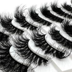 Mink Lashes Fluffy Big Dramatic Thick False Eyelashes, Soft 20mm Volume 3D Faux Mink, 20 Pairs Eyelashes Pack, 25mm Full Strip Lashes That Look Like Extensions