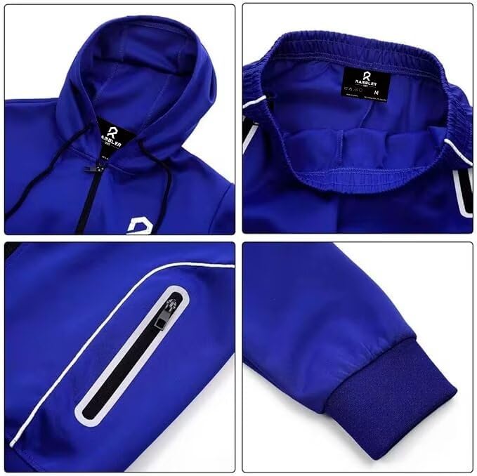 R RAMBLER 1985 Men's Tracksuit Active fashion Hoodie outifts zip sweatsuit set jogger sportswear