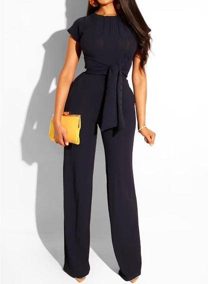 EDITCOZY Women 2 Piece Outfits Sexy Tie Front Crop Top Wide Leg Pants Sets Casual Summer Ribbed Two Piece Set