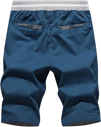 Tansozer Men's Shorts Casual Classic Fit Drawstring Summer Beach Shorts with Elastic Waist and Pockets