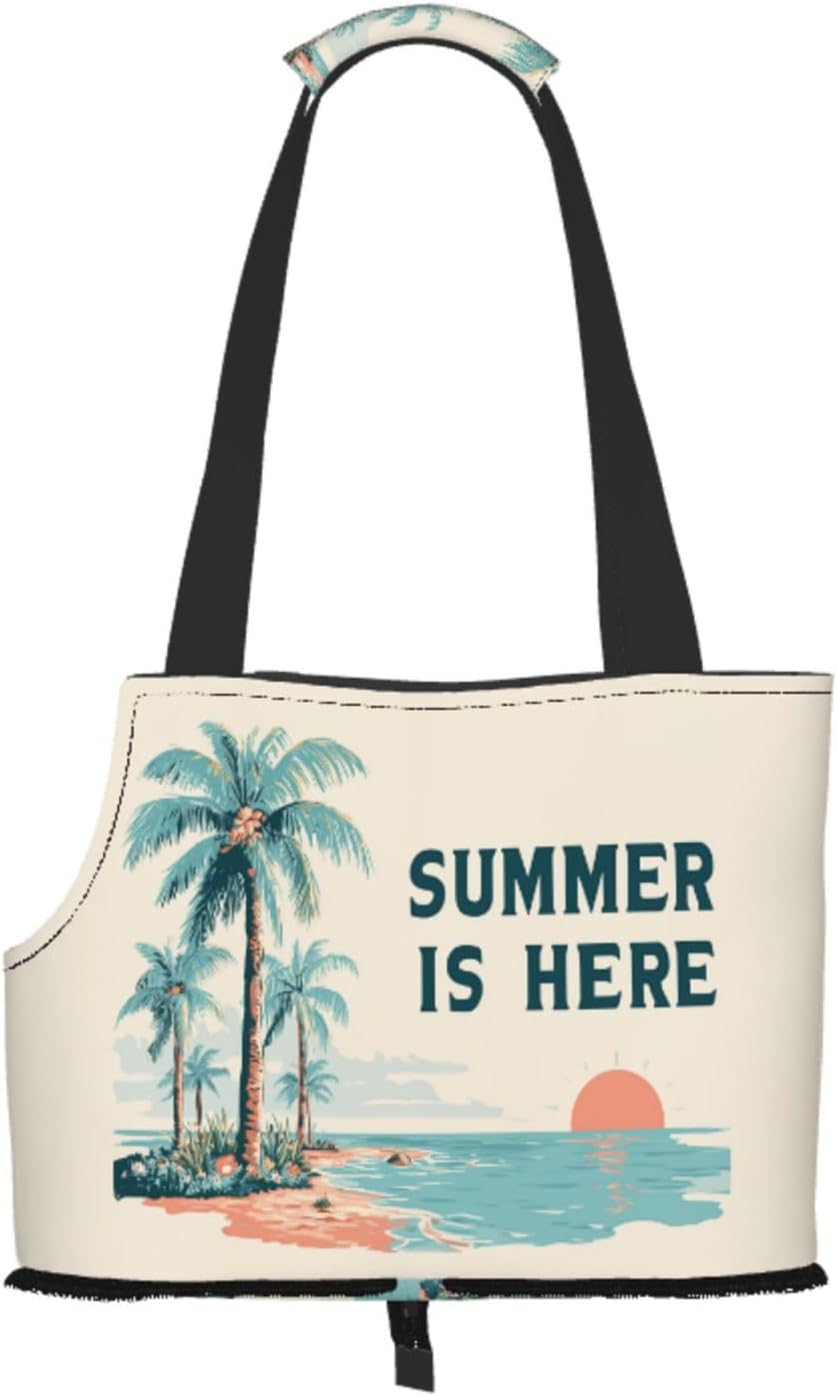 Summer is Here Pet Sling Carrier for Small Dog Cats Puppy Portable Tote Bag Pouch for Outdoor Travel Hiking