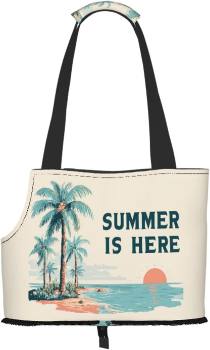 Summer is Here Pet Sling Carrier for Small Dog Cats Puppy Portable Tote Bag Pouch for Outdoor Travel Hiking